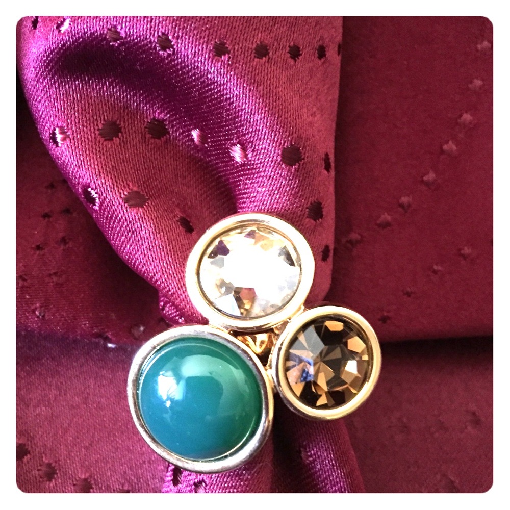 Tantalizing Trio Trimmed in Gold Fashion Ring